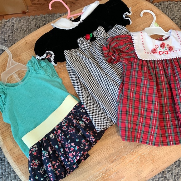 Vintage Other - 2 Vintage Baby Christmas Dresses, Plus 1 Matching Set Outfit Size 0-3 Months